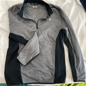 Mens Small - Grey and Black Under Armour 1/4 zip up